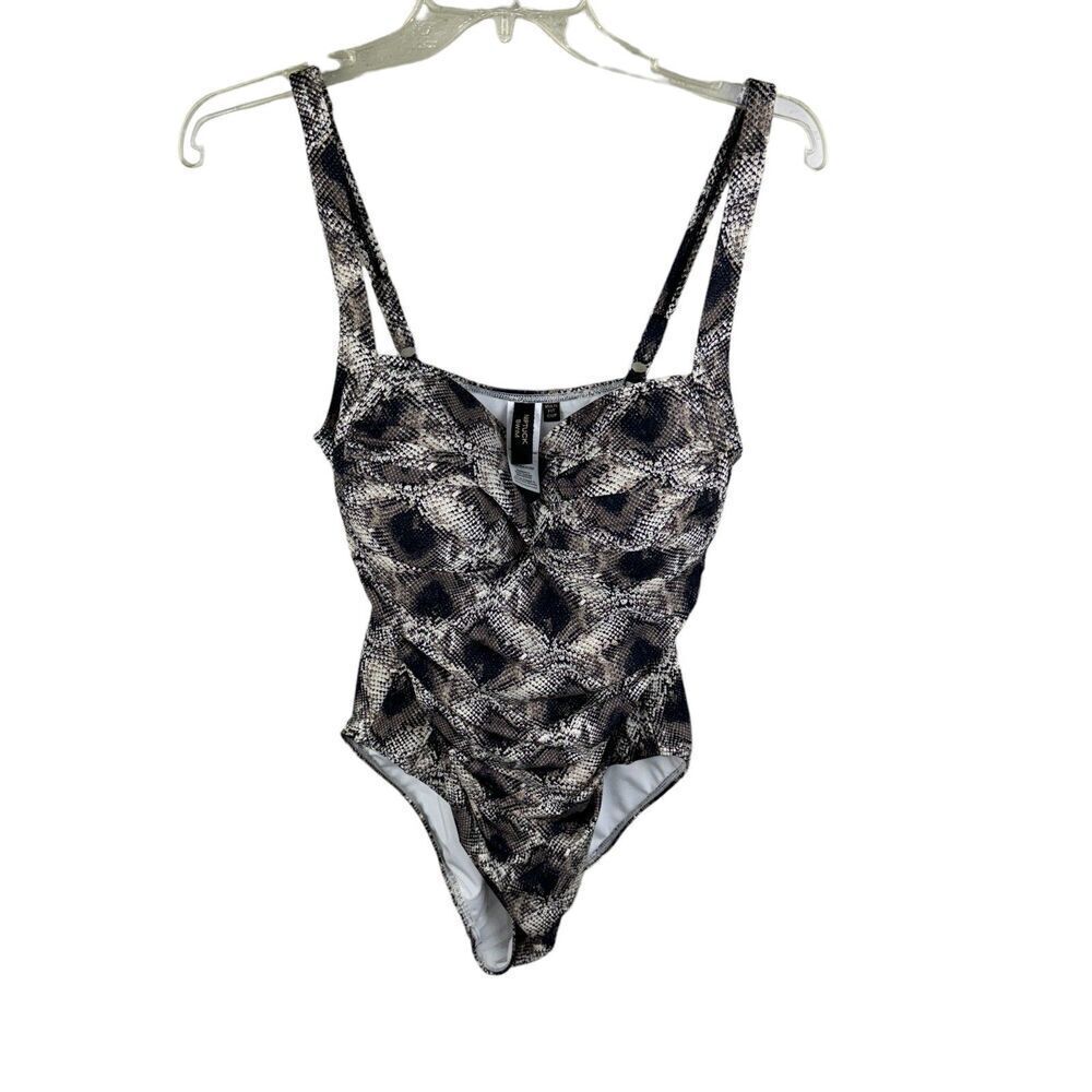 Nip Tuck Swim Shaping/Slimming Multi Cup‎ Snakeskin One Piece Swimsuit Size 10